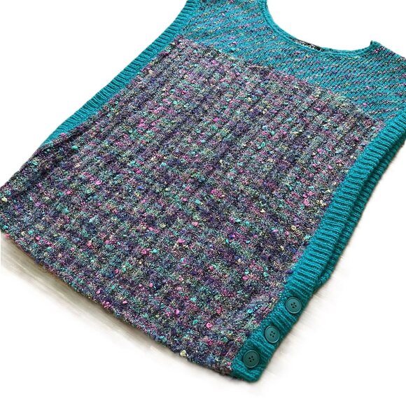 Andolini for Tamra Boucle Knit Sweater Vest Top Wide Armhole Vintage 80s Sm-Lg - Picture 6 of 8